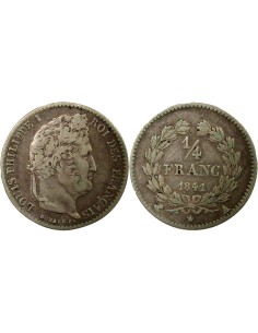 Louis-Philippe Ier 1/4 franc Argent 1841 A - Paris