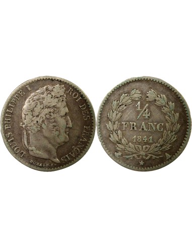 Louis-Philippe Ier 1/4 franc Argent 1841 A - Paris