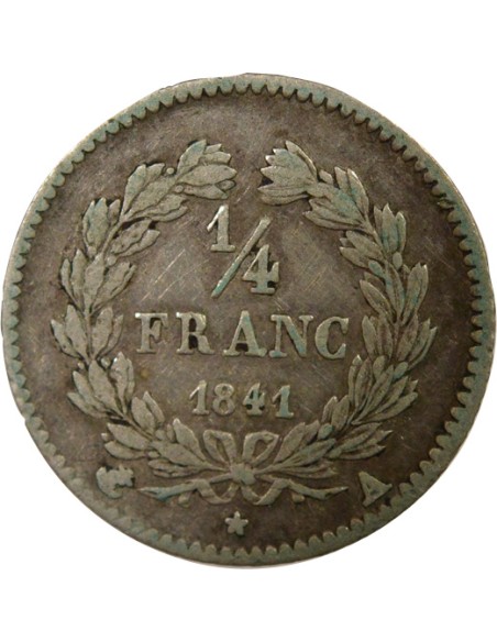 Louis-Philippe Ier 1/4 franc Argent 1841 A - Paris