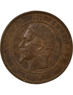 Napoléon III Tête nue 10 centimes Bronze 1854 B Rouen 2