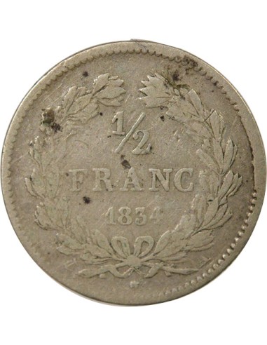 Louis-Philippe Ier 1/2 franc Argent 1834 A - Paris