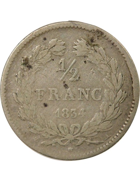 Louis-Philippe Ier 1/2 franc Argent 1834 A - Paris