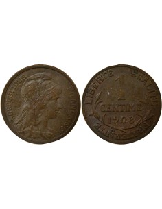 1 centime Bronze 1908 A Paris
