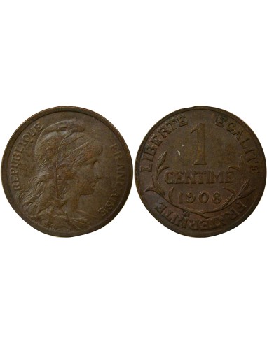 1 centime Bronze 1908 A Paris