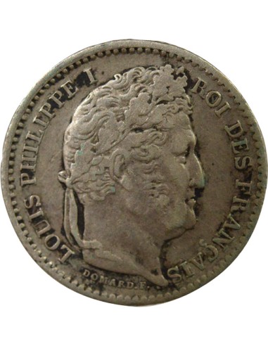 Louis-Philippe Ier 1/4 franc Argent 1845 B Rouen