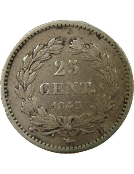Louis-Philippe Ier 1/4 franc Argent 1845 B Rouen