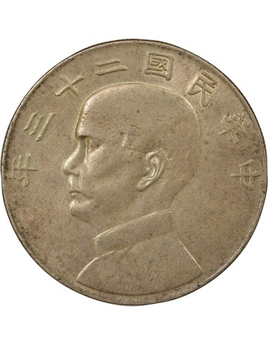homme politique chinois 1 yuan Argent 1934