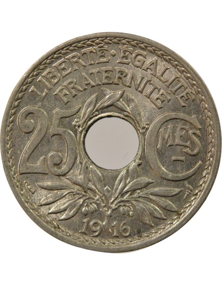 Souligné 25 centimes Nickel 1916 A Paris