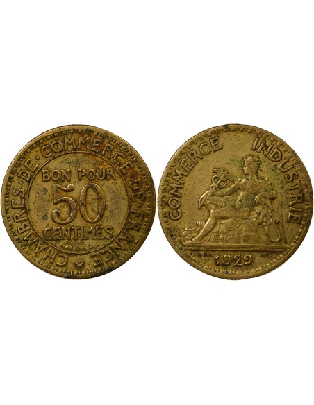 Chambre de Commerce 50 centimes Cuivre-Aluminium 1929 A Paris