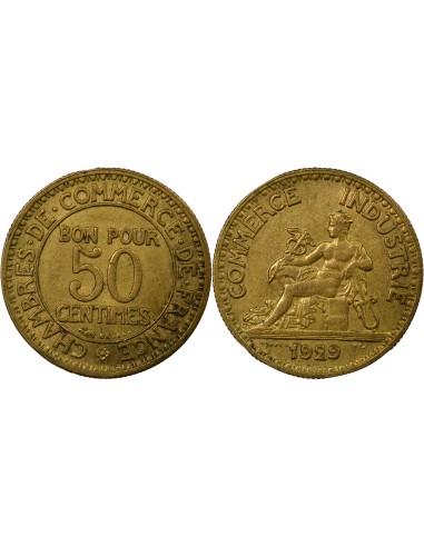 Chambre de Commerce 50 centimes Cuivre-Aluminium 1929 A Paris