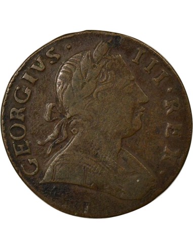 Roi de Grande-Bretagne et d´Irlande 1er Portrait 1/2 penny Cuivre 1775 Londres
