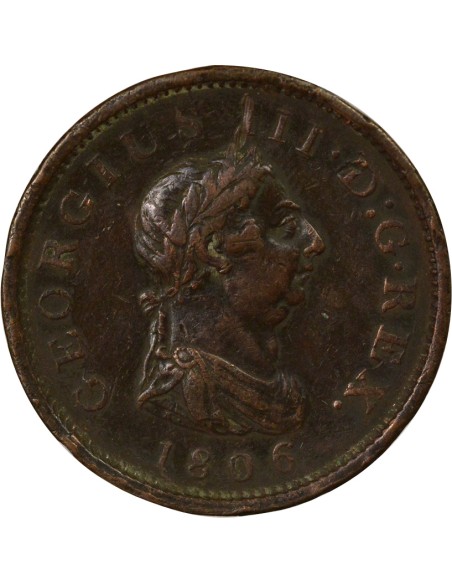 Roi de Grande-Bretagne et d´Irlande 4e Portrait 1 penny Cuivre 1806 Birmingham