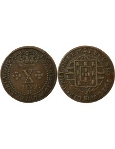 Brésil Jean VI du Portugal 10 reis Cuivre 1822 R Rio de Janeiro