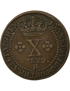 Brésil Jean VI du Portugal 10 reis Cuivre 1822 R Rio de Janeiro 2