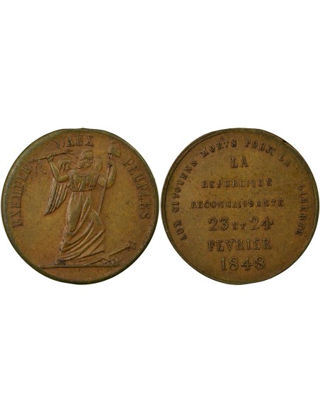 Exemple aux Peuples 1 médaille Cuivre 1848