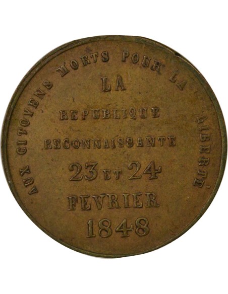 Exemple aux Peuples 1 médaille Cuivre 1848