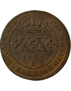 Brésil Jean VI du Portugal 20 reis Cuivre 1821 R Rio de Janeiro 2