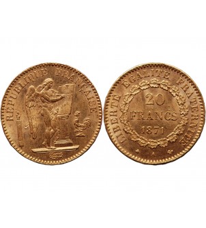 GENIE - 20 FRANCS OR 1871 A PARIS 2