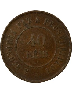 Brésil 40 reis Cuivre 1911 2
