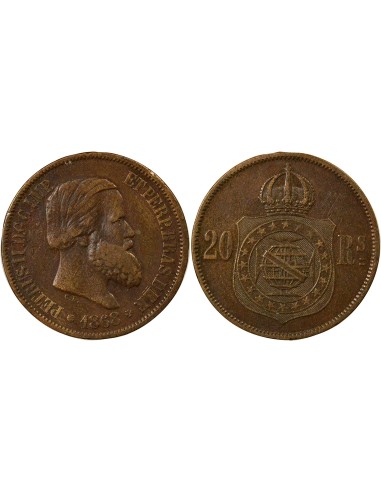 Brésil Pedro II 20 reis Cuivre 1868