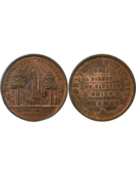 Emile Thomas Ateliers Nationaux 1 médaille Cuivre 1848