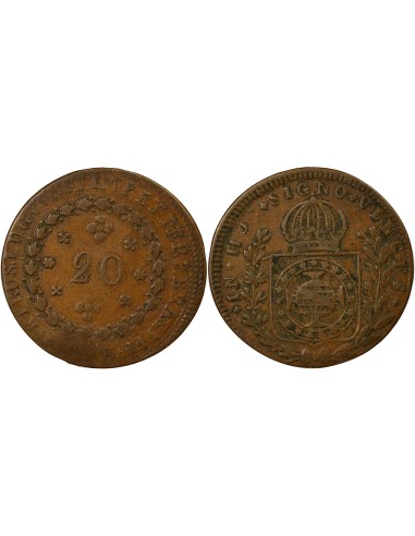 Brésil Pedro I 20 reis Cuivre 1823-1829 R Rio de Janeiro
