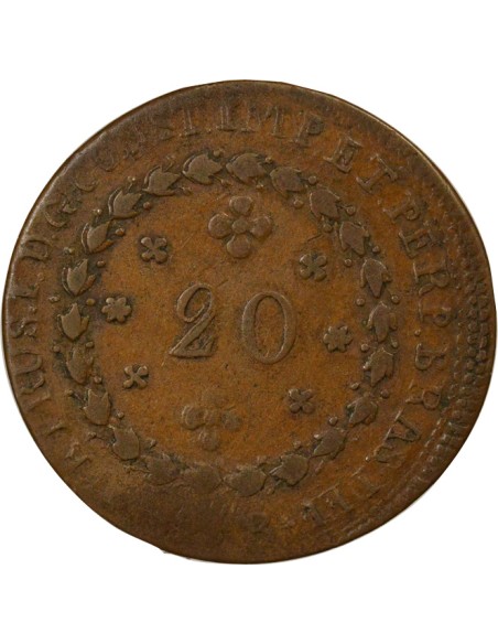 Brésil Pedro I 20 reis Cuivre 1823-1829 R Rio de Janeiro