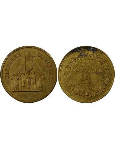 Fête de la Concorde 1 médaille Laiton 1848