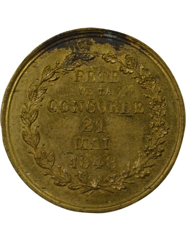 Fête de la Concorde 1 médaille Laiton 1848