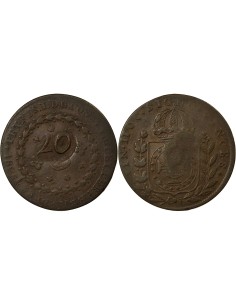 Brésil Pedro II 20 reis Cuivre 1835