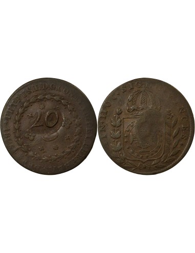 Brésil Pedro II 20 reis Cuivre 1835