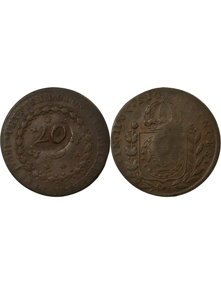 Brésil Pedro II 20 reis Cuivre 1835