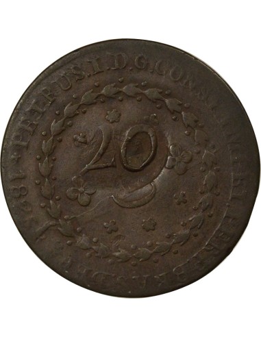 Brésil Pedro II 20 reis Cuivre 1835
