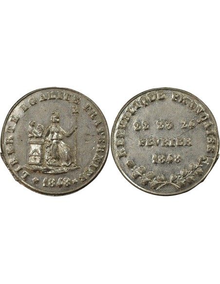 Révolution de Février 1 médaille Etain 1848
