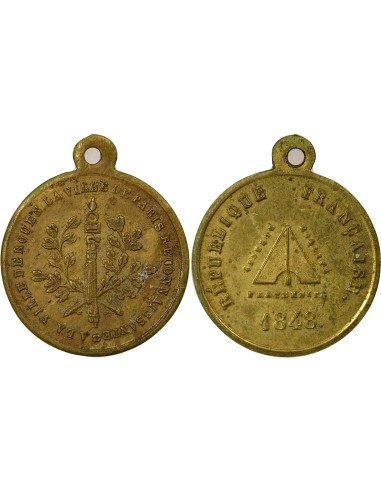 Paris reconnaissante de Rouen 1 médaille Laiton 1848