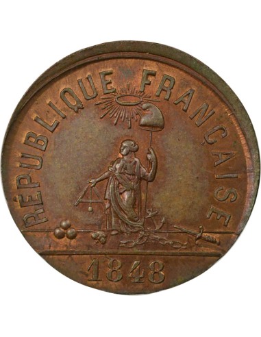 Hôpital Civil aux Tuileries 1 médaille Cuivre 1848