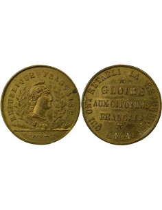 Rétablissement de la Rep. 1 médaille Laiton 1848