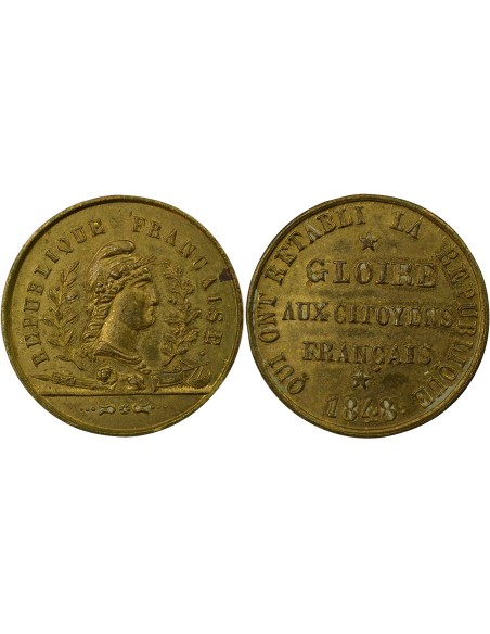 Rétablissement de la Rep. 1 médaille Laiton 1848