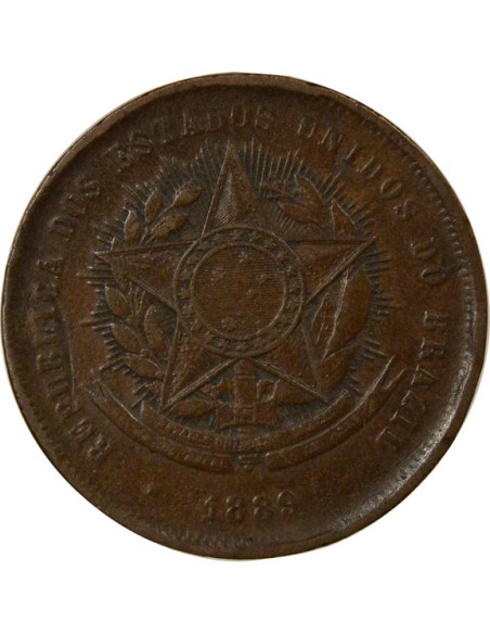 Brésil 20 reis Cuivre 1889 R Rio de Janeiro