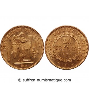 GENIE - 20 FRANCS OR 1871 A PARIS
