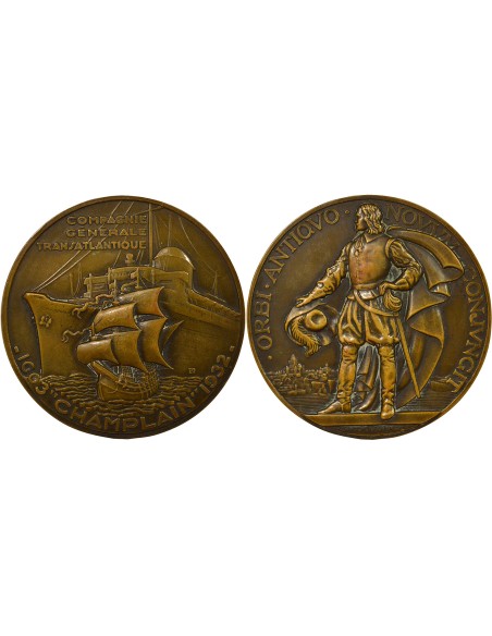 Cie Générale Transatlantique 1 jeton Bronze 1932 A Paris