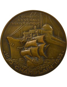 Cie Générale Transatlantique 1 jeton Bronze 1932 A Paris 2