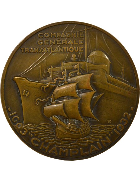 Cie Générale Transatlantique 1 jeton Bronze 1932 A Paris