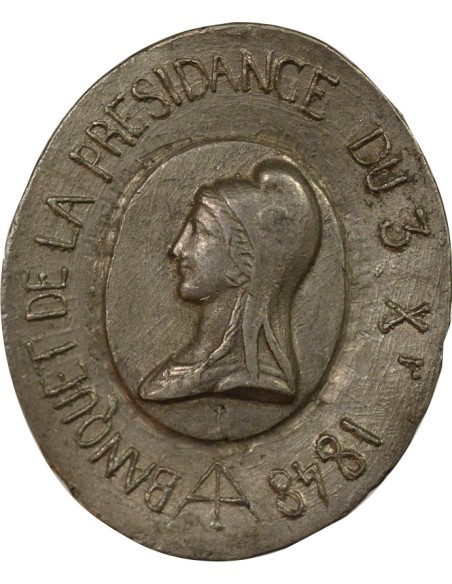 Banquet de la Présidence 1 médaille Etain 1848