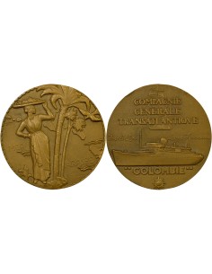 Cie Gén. Transatlantique 1 jeton Bronze 1950 A Paris