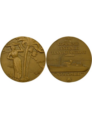 Cie Gén. Transatlantique 1 jeton Bronze 1950 A Paris