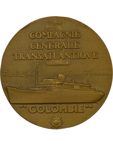 Cie Gén. Transatlantique 1 jeton Bronze 1950 A Paris