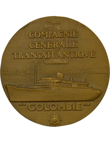 Cie Gén. Transatlantique 1 jeton Bronze 1950 A Paris