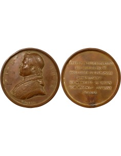 Etat Pontifical Pie IX Retour du Pape à Rome 1 jeton Bronze 1850