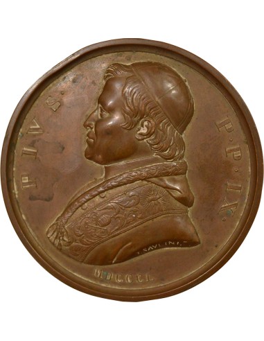 Etat Pontifical Pie IX Retour du Pape à Rome 1 jeton Bronze 1850